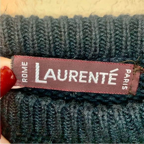 Laurente Rome Paris Sweater Large Black White Design Short-Sleeve Sweater Vest - Picture 6 of 15